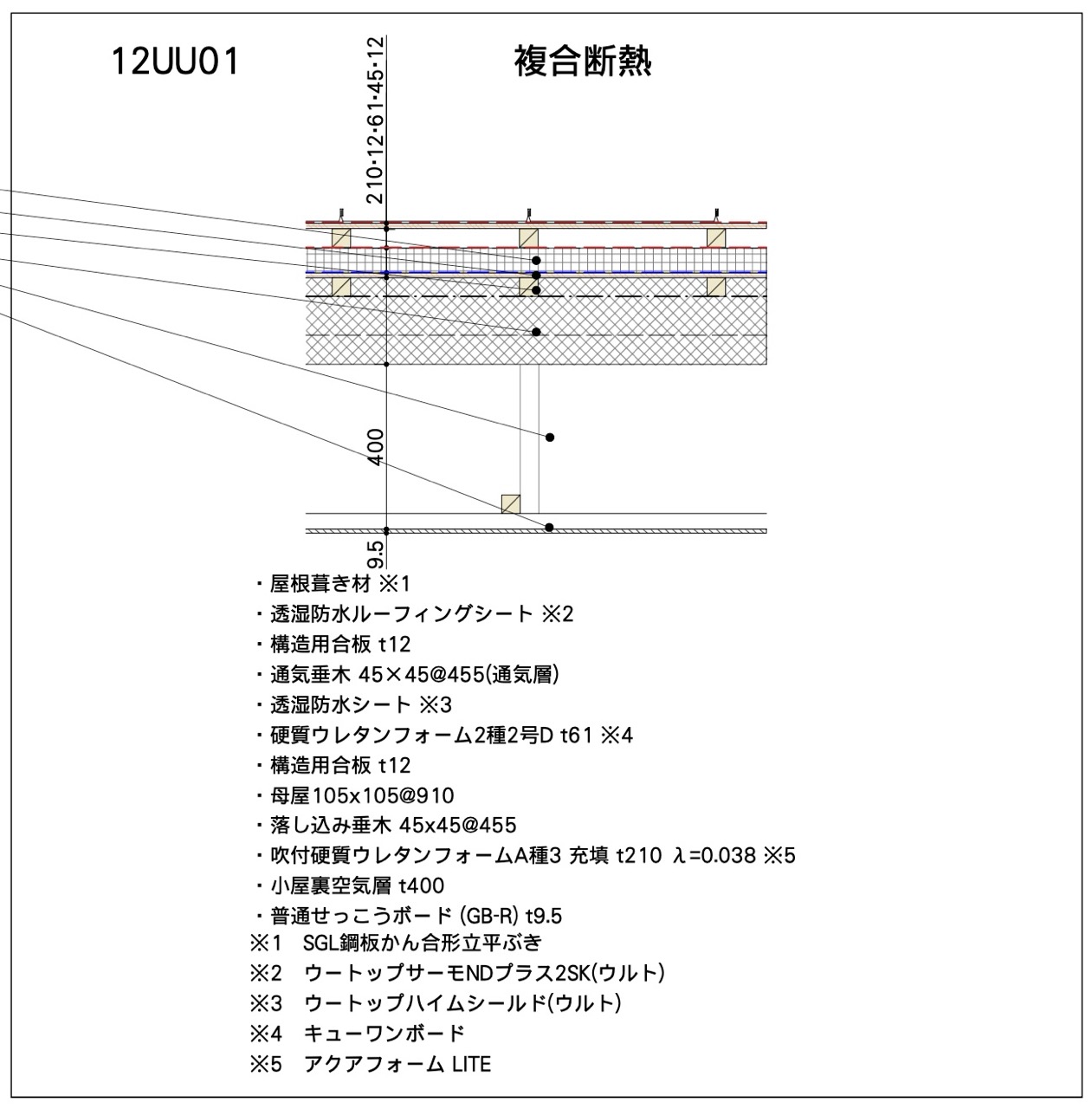 屋根断熱詳細